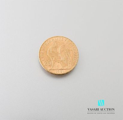 null Une pièce en or de 20 Frcs République Française 1901
Poids : 6,44 g