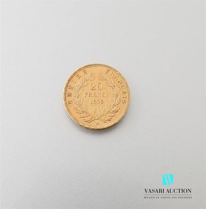 null Une pièce en or de 20 Frcs Napoléon III 1856
Poids : 6,42 g