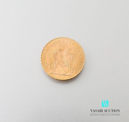 null Une pièce en or de 20 Frcs République Française 1909
Poids : 6,44 g