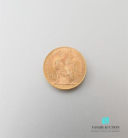 null Une pièce en or de 20 Frcs République Française 1908
Poids : 6,46 g
