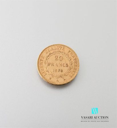 null Une pièce en or de 20 Frcs République Française 1878
Poids : 6,43 g