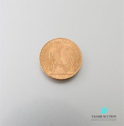 null Une pièce en or de 20 Frcs République Française 1908
Poids : 6,45 g