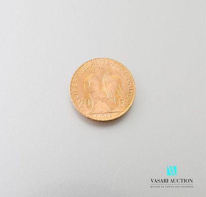 null Une pièce en or de 20 Frcs République Française 1908
Poids : 6,45 g