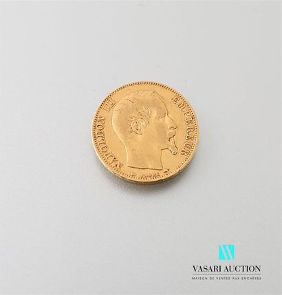 null Une pièce en or de 20 Frcs Napoléon III 1855
Poids : 6,42 g