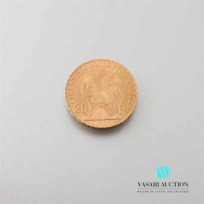 null Une pièce en or de 20 Frcs République Française 1909
Poids : 6,45 g