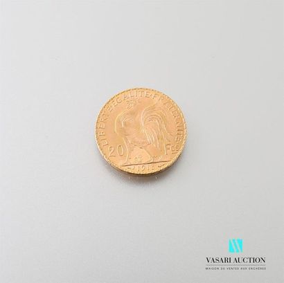 null Une pièce en or de 20 Frcs République Française 1913
Poids : 6,46 g