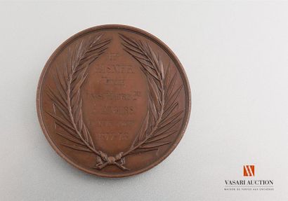 null République française - Enseigt primaire - Médaille de table, cuivre, 50 mm,...