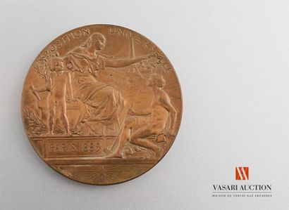 null Exposition universelle Paris 1889 - Médaille bronze, 62 mm, gravée par Daniel...