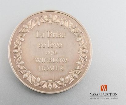 null La brise se lève 1876 Winslow Homer - Médaille argent premier titre, 51 mm,...
