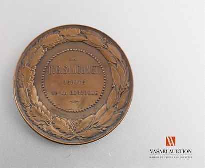 null Dr G.Simounet député de la Dordogne - Médaille bronze, 50 mm, tranche lisse,...