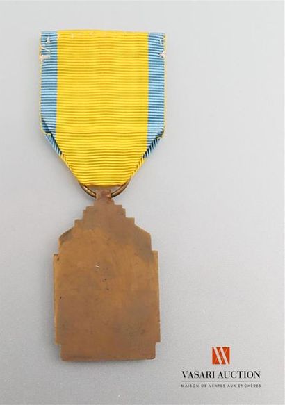 null Belgique - Médaille de l'effort de guerre colonial 1940-1945, bronze patiné,...