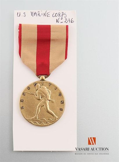 null Etats Unis d'Amérique - Marine corps expeditionnary medal, 34 mm, TBE
