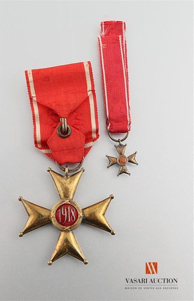 null Pologne - Ordre du Polonia Restituta, créé en 1921, croix d'officier du premier...