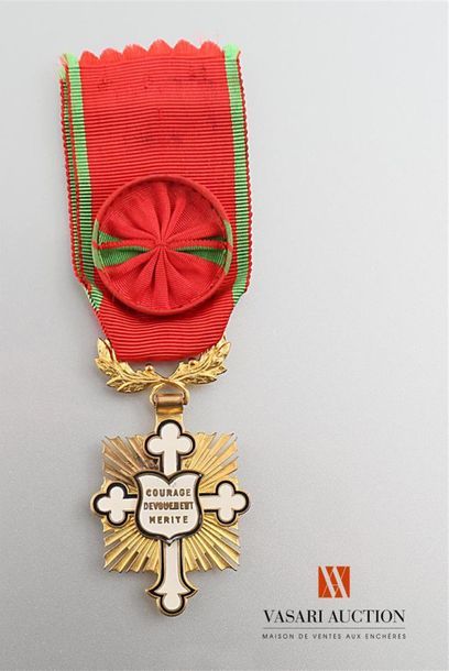 null Médaille courage dévouement mérite, croix d'officier, BE
