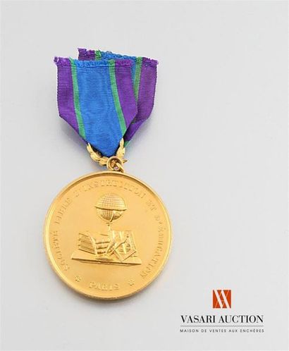 null Société libre d'instruction et d'éducation Paris - Médaille métal doré 40 mm,...