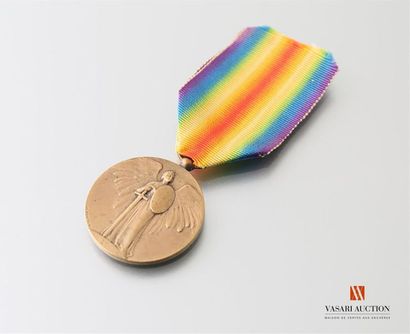 null France: médaille interalliée de la victoire, modèle de Pautot et Mattéi, ruban...