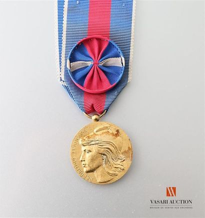 null France: médaille des services militaires volontaires, officier, vermeil, ruban...