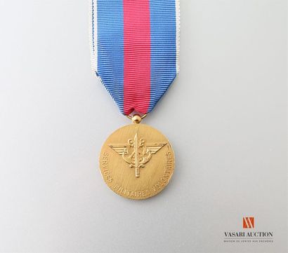 null France: médaille des services militaires volontaires, officier, vermeil, ruban...