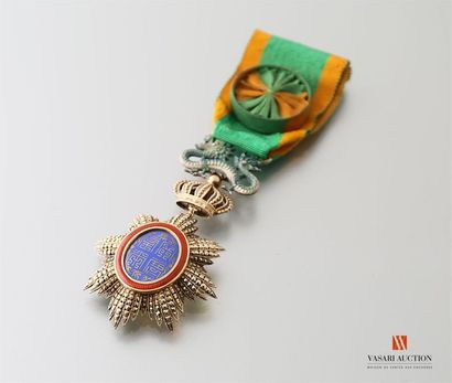 null France: orde impérial du Dragon d'Annam, insigne d'officier, ruban 38 mm avec...