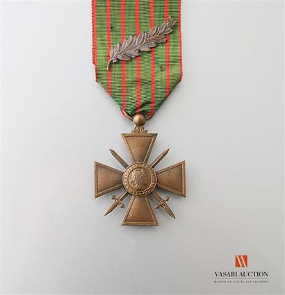 null France: croix de guerre 1914-1916, ruban avec palme, TTB
