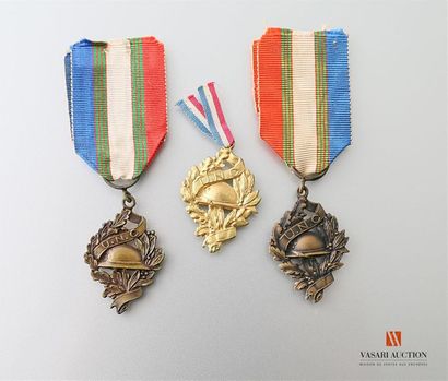 null France: trois médailles de l'Union Nationale des Combattants, BE-TBE
