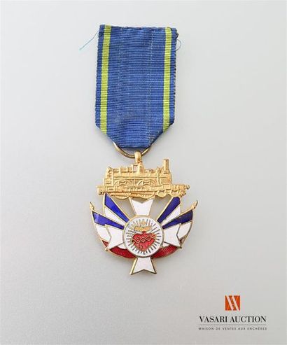 null France - Médaille commémorative de l'amicale des cheminots catholiques, émail,...