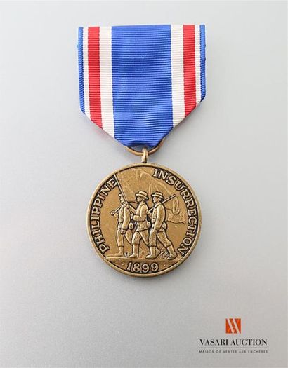 null États Unis d'Amérique - Philippine insurection 1899 medal, for patriotism fortitude...