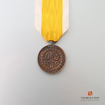 null États Pontificaux - Médaille commémorative du Siège de Rome, 1849, bronze 32...