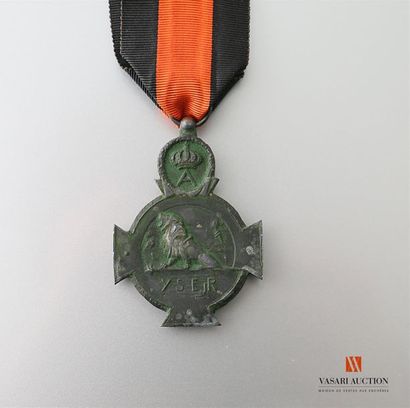null Belgique - Croix de l'Yser, 17 au 31 octobre 1918, bronze patiné 42 mm, TBE...