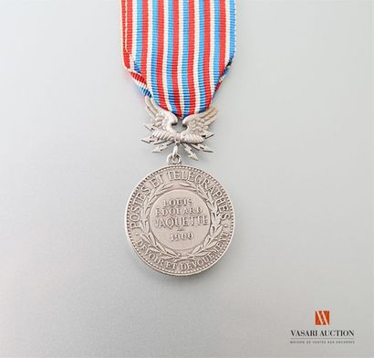 null Postes et télégraphes - Médaille devoir et dévouement, bronze argenté, 30 mm,...
