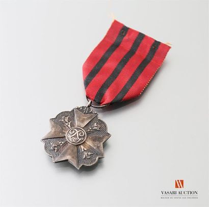 null Belgique - Décoration civique, médaille d'argent, ruban fanné, BE

