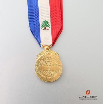 null Liban - Ordre du mérite 1922, insigne classe or, gravée par Corm, fabrication...