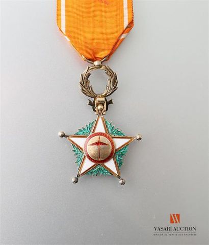 null Maroc - Ordre du Ouissam Alaouite - Etoile d'officier, ruban avec rosette, ...
