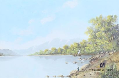 null MADELAINE (XXème siècle)
Vues de lac animées
Deux gouaches
Signée en bas à gauche...
