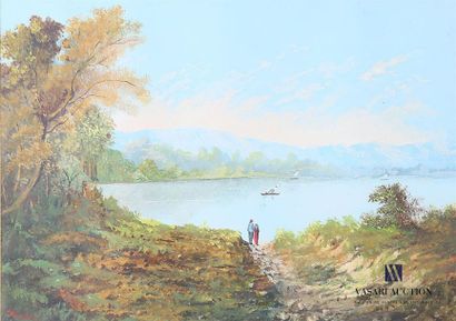 null MADELAINE (XXème siècle)
Vues de lac animées
Deux gouaches
Signée en bas à gauche...