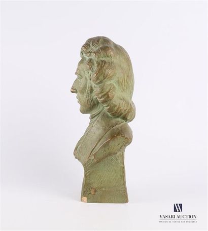 null CIPRIANI Ugo (1887-1960), d'après
Buste de Chopin
Terre cuite à patine verte
Signé...