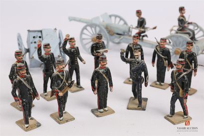 null Soldats de plomb polychromes fabrique Française CBG, artillerie en campagne...