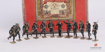 null Soldats de plomb polychromes fabrique Française CBG, chasseurs alpins réf 214/12:...