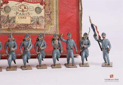 null Soldats de plomb polychromes fabrique Française CBG, Ligne (infanterie) poilus...