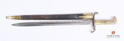 null Epée - baïonette Mauser 1871 - lame à large gorge et dos plat de 46,5 cm signée...