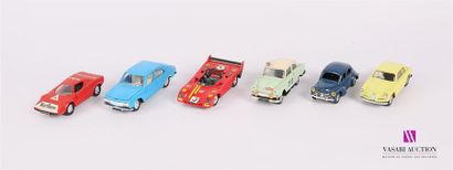 null NOREV (FRANCE)
Lot de six véhicules en plastique :Ferrari 008 - Alfa Romeo Giulietta...
