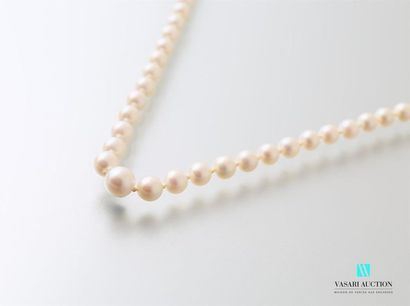 null Collier de perles de culture en chute (perle centrale 8 mm) fermoir argent et...