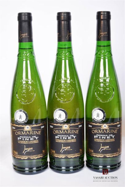 null 3 bouteilles	PICPOUL DE PINET "Ormarine"		2004
	Et. impeccables. N : 1 cm.	...