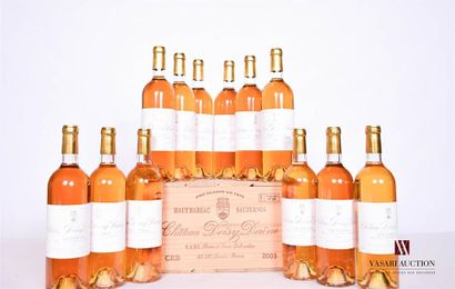 null 12 bouteilles	CHÂTEAU DOISY DAËNE	Sauternes CC	2003
	Et. impeccables. N : bas...