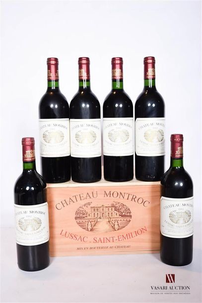 null 6 bouteilles	CHÂTEAU MONTROC	Lussac St Emilion	1992
	Et.: 3 excellentes, 3 un...