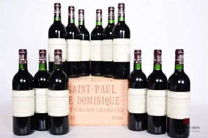 null 12 bouteilles	SAINT-PAUL DE DOMINIQUE	St Emilion GC	1996
	Et. impeccables. N...