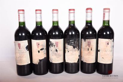 null 6 bouteilles	CHÂTEAU LA CROIX TAILLEFER	Pomerol	1989
	Et. fanées et très usées,...