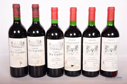 null Lot de 6 bouteilles comprenant :		
3 bouteilles	CHÂTEAU PUY CASTÉRA	Haut Médoc...