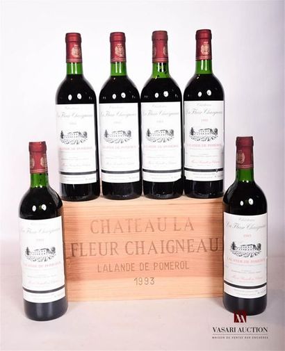 null 6 bouteilles	CHÂTEAU LA FLEUR CHAIGNEAU	Lalande de Pomerol	1993
	Et. excellentes....