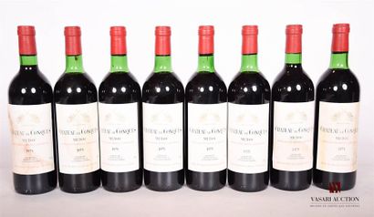 null 8 bouteilles	CHÂTEAU DE CONQUES	Médoc	1975
	Et.: 4 excellentes, 4 plus ou moins...